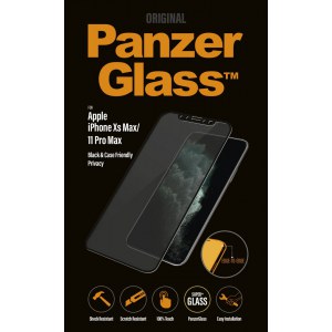 PanzerGlass | Screen protector - glass - with privacy filter | Apple iPhone 11 Pro Max, XS Max | Tempered glass | Black | Transp